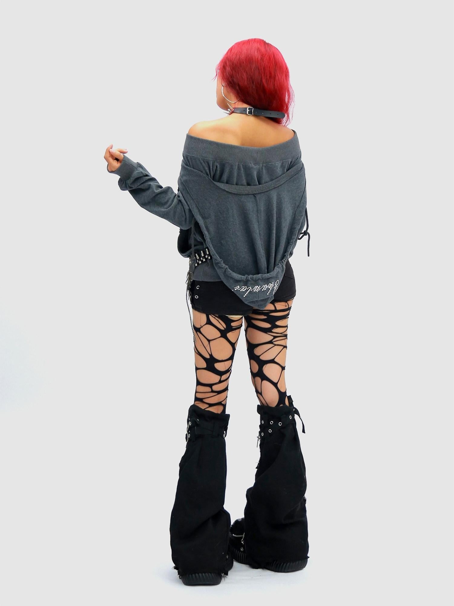 NANAICHILLI Cozy Oversized Pullover Street Style Hooded Long Sleeve Plain Gray Hoodies