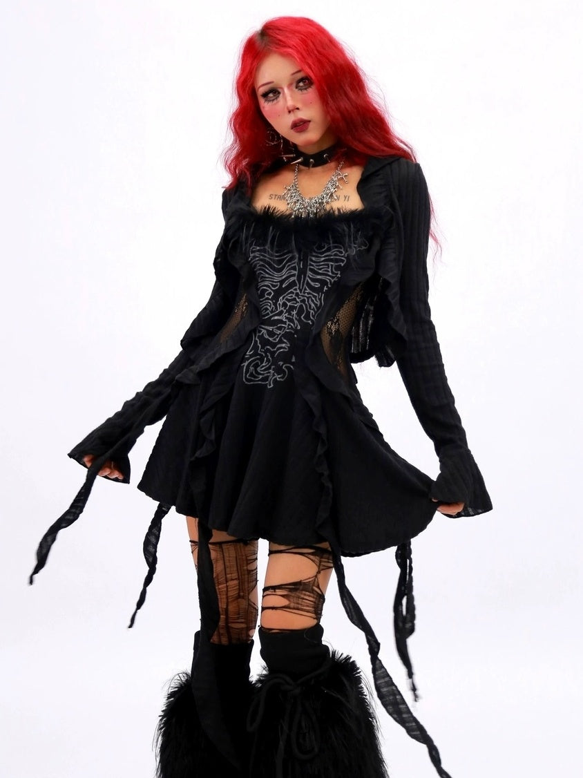 NANAICHILLI Elegant Versatile Apricot Black A Line Women Casual Office Midi Dresses