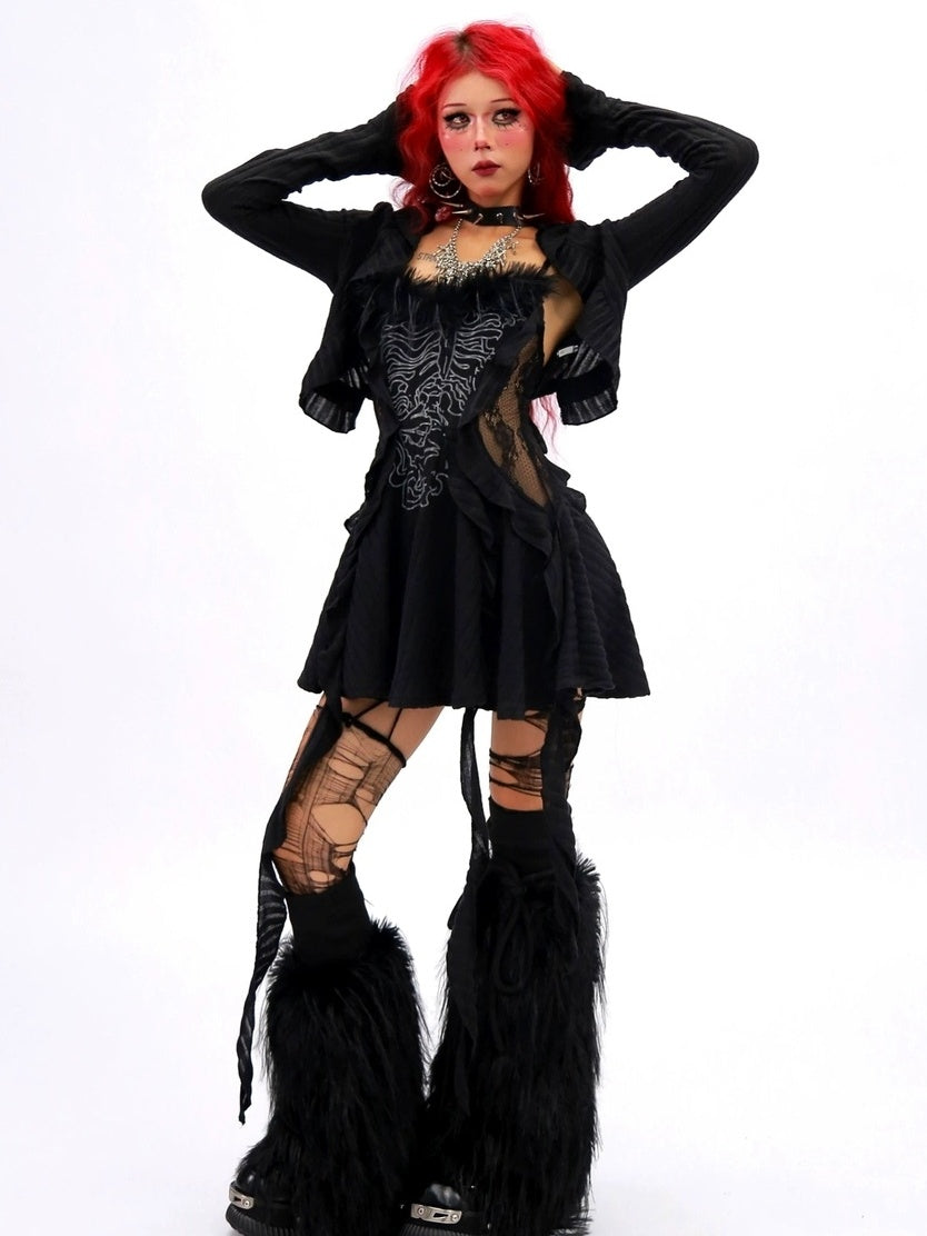 NANAICHILLI Elegant Versatile Apricot Black A Line Women Casual Office Midi Dresses