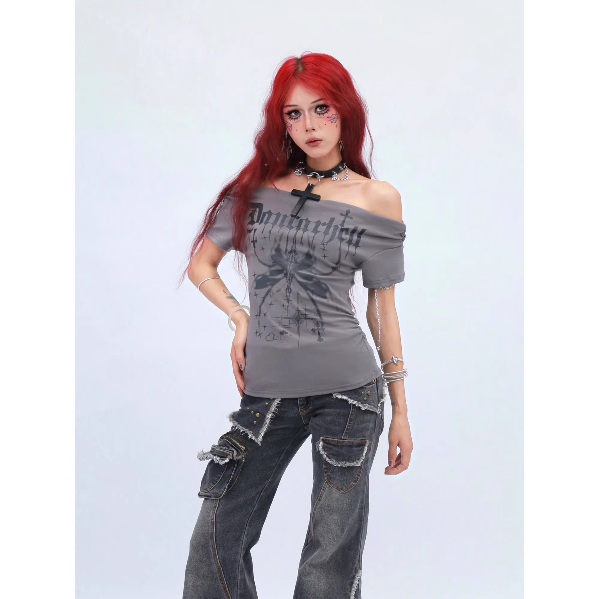 NANAICHILLI_Moisture_Wicking_Cotton_Stretch_Slim_Fit_Street_Cross_Print_Boat_Neck_T-Shirt_MISSTT