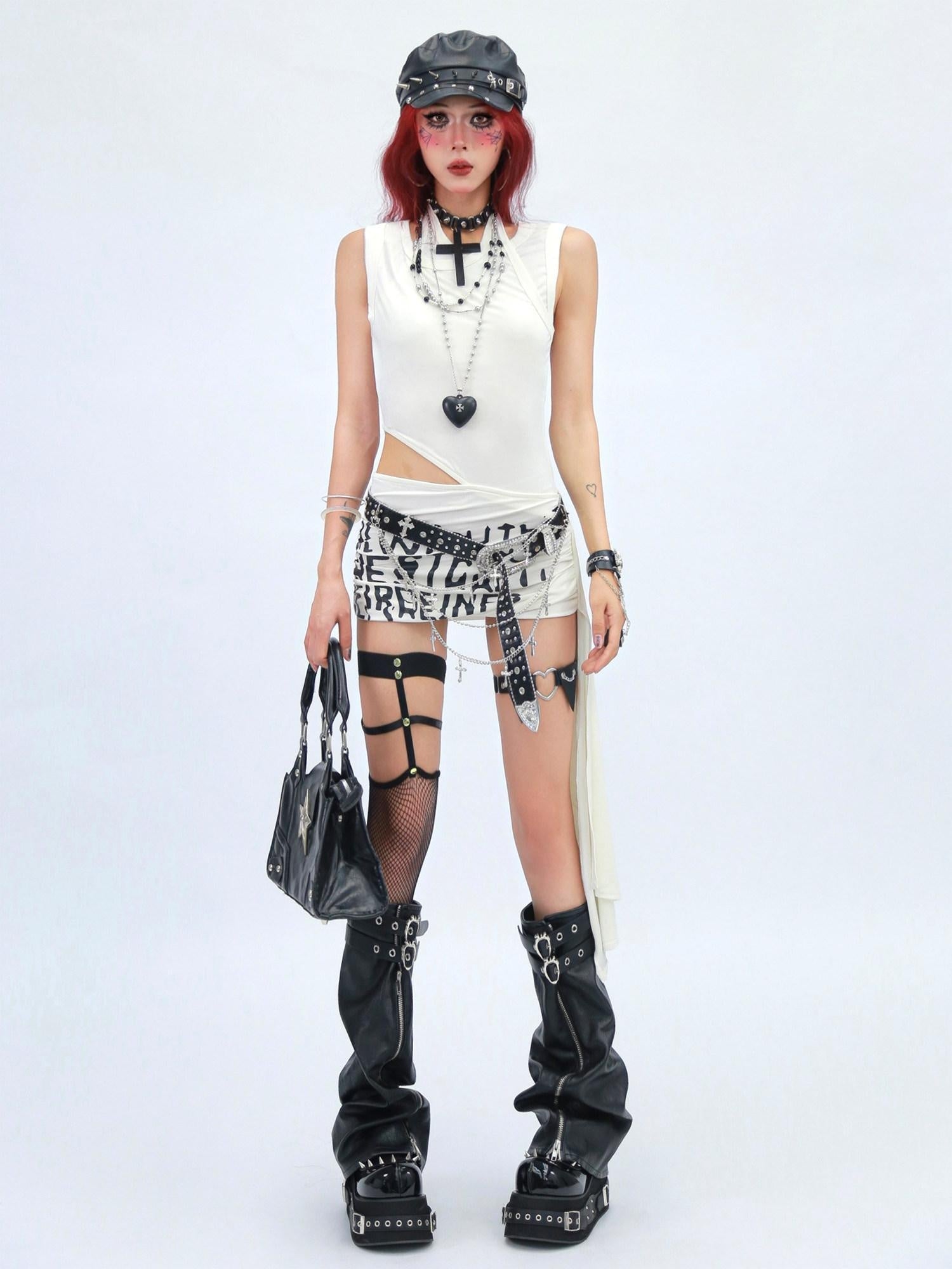 NANAICHILLI Sexy Asymmetric Hem Street Style Short Sleeve Off Shoulder Solid Mini Dresses