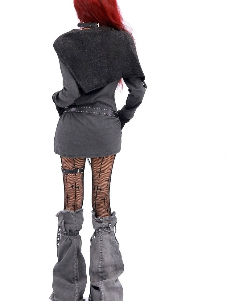 NANAICHILLI Soft Breathable Slim Fit Crewneck Young Adult Dark Gray Long Sleeve T-Shirt