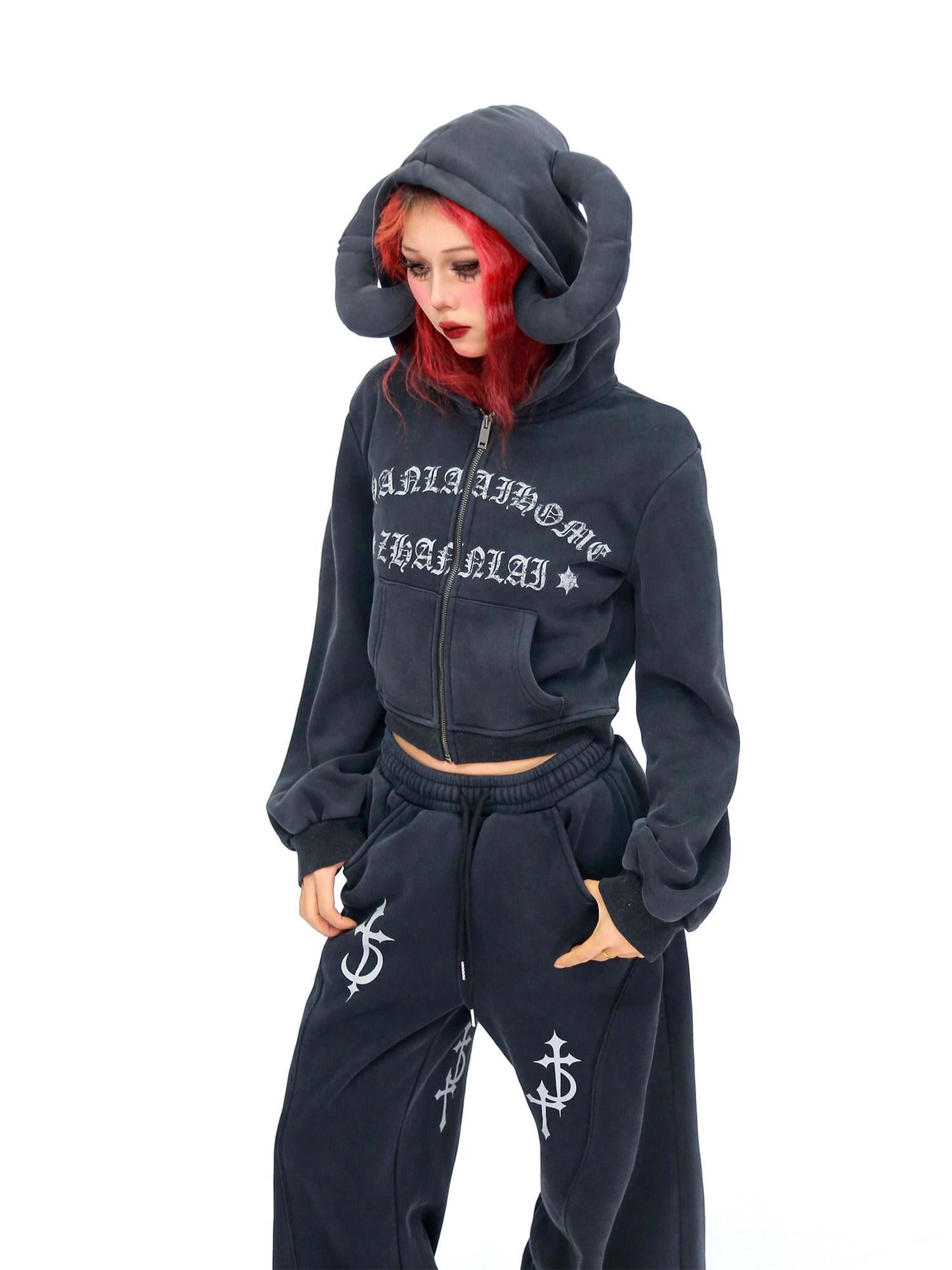 NANAICHILLI Soft Cotton Zip Hooded Long Sleeve Slim Casual Hoodie Jogger Unisex Set