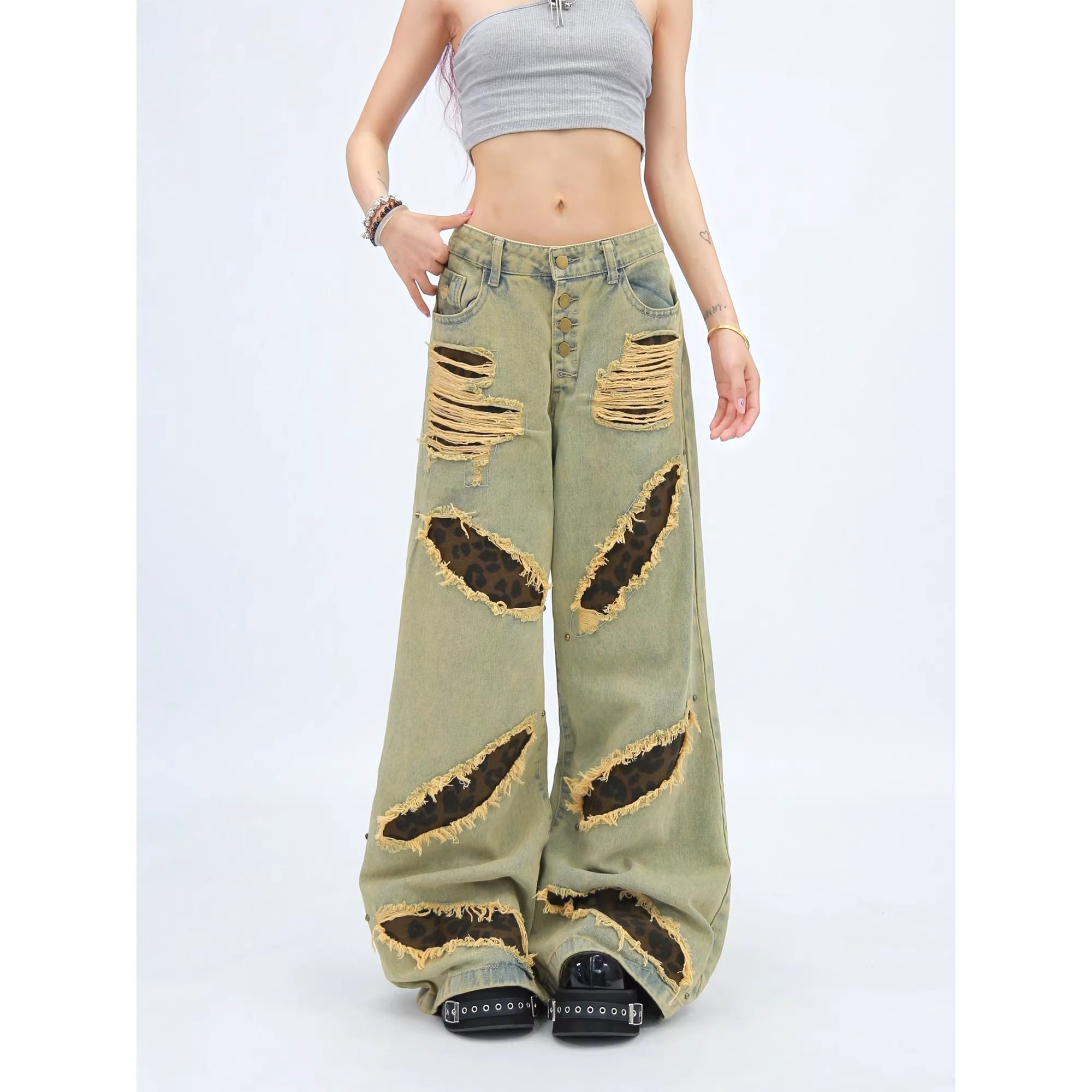 NANAICHILLI_Versatile_Long_Length_Mustard_Blue_Casual_Sizes_S_M_L_Xl_Jeans_MISSTT