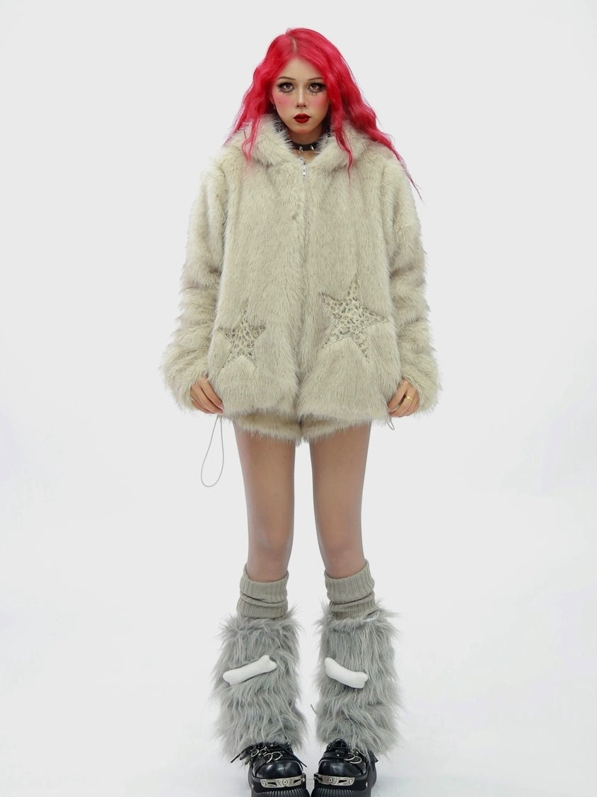 NANAICHILLI Warm Thick Hooded Embroidered Contrast Sexy Women Casual Pink Tan Puffer Jacket