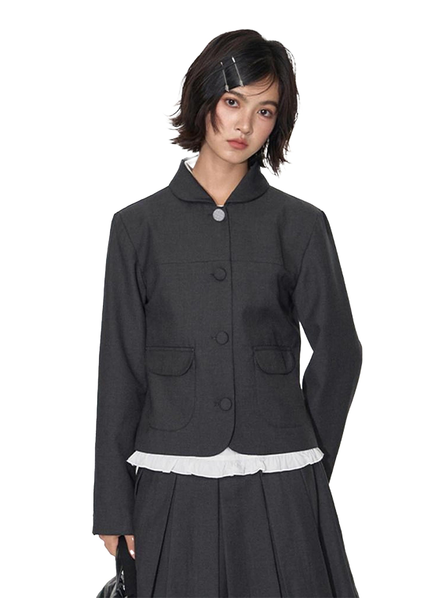 NAPSNAPS Academy Polka Dot Pleated Embroidered Women&