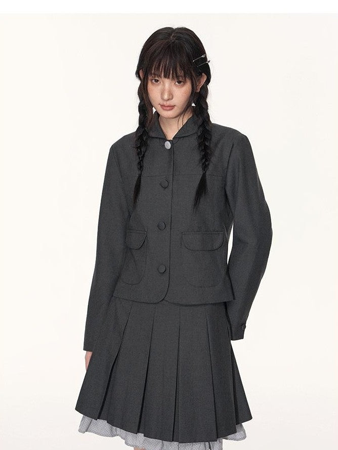 NAPSNAPS Academy Polka Dot Pleated Embroidered Women&