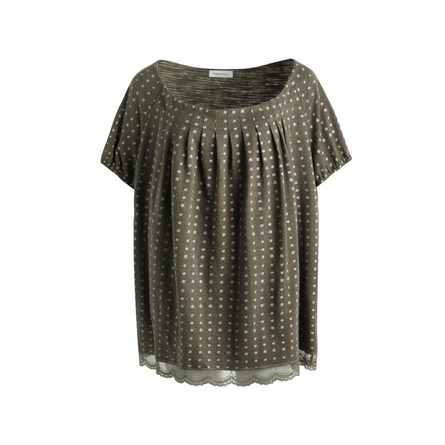 NAPSNAPS_Allover_Star_Print_Lace_Splice_Loose_Fit_Women&