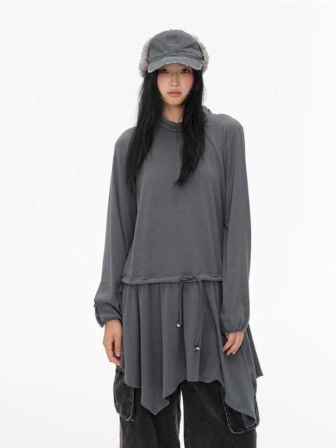 NAPSNAPS Asymmetric Hem Knit Turtleneck Women&