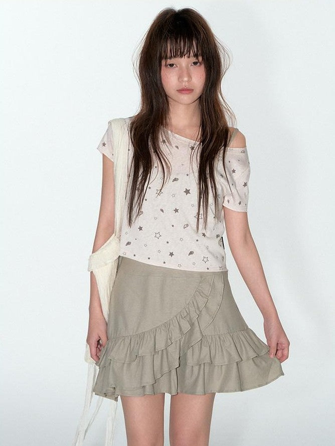 NAPSNAPS Asymmetrical Lace Knitted French Women&
