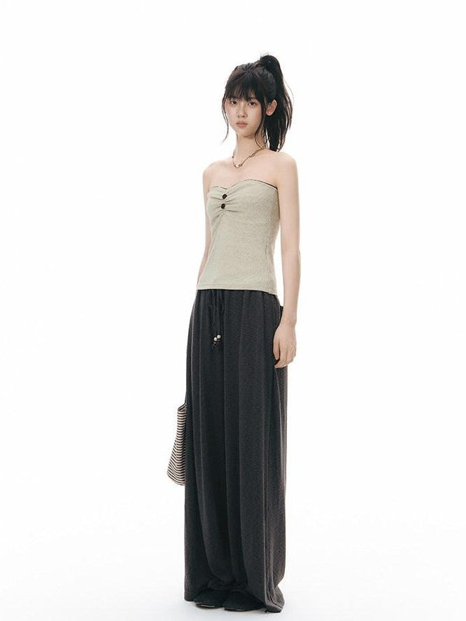 NAPSNAPS Beige Cropped Ruched Fitted Women&