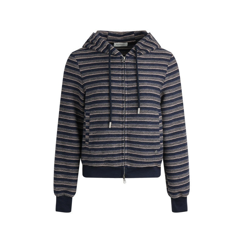 NAPSNAPS_Blue_Textured_Striped_Zip_Up_Women&