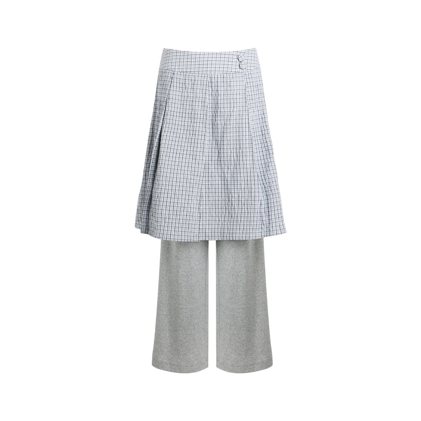 NAPSNAPS_Blue_White_Plaid_Patchwork_Skirt_Overlay_Straight_Women&