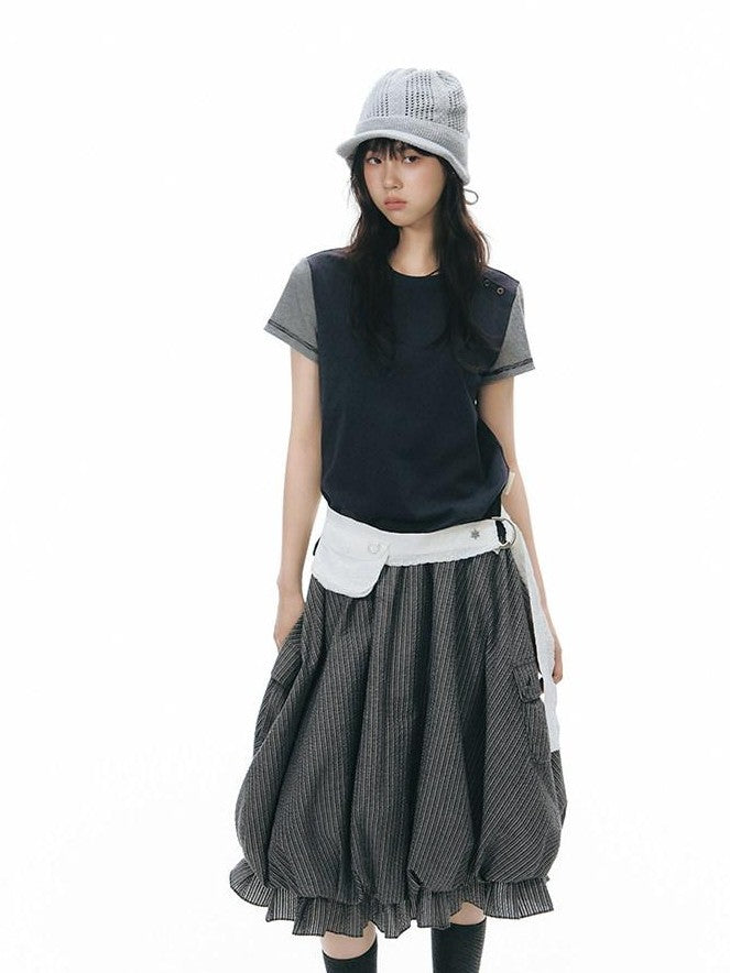 NAPSNAPS Cargo Large Pockets Ruched Tulip Women&
