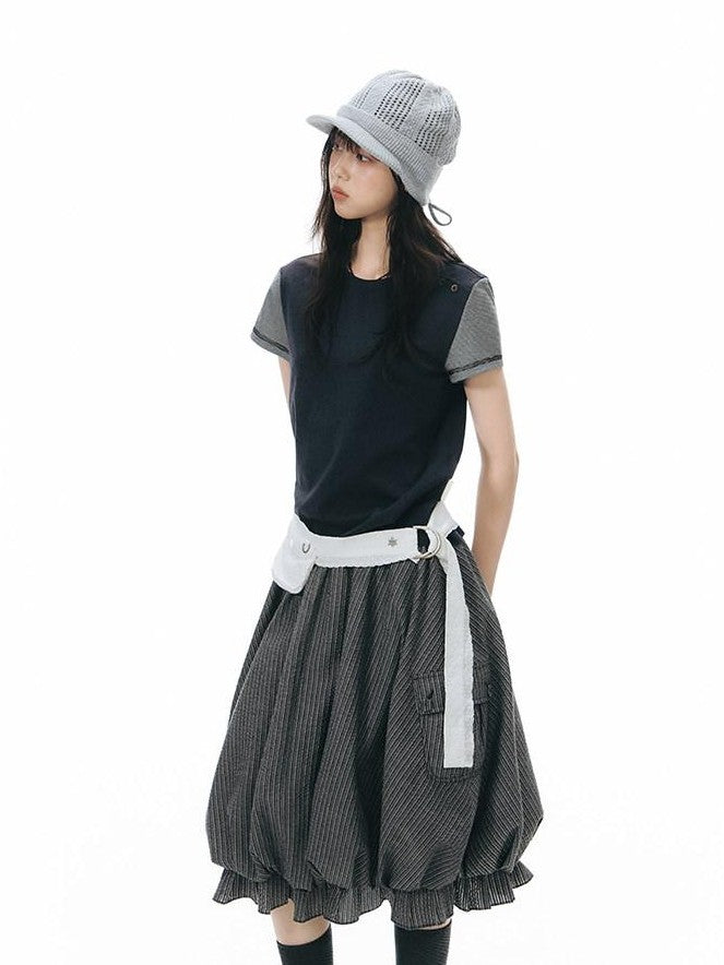 NAPSNAPS Cargo Large Pockets Ruched Tulip Women&