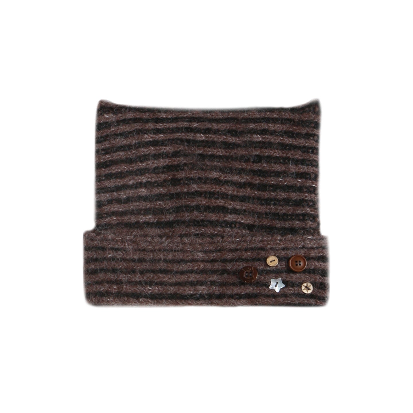 NAPSNAPS_Cat_Ear_Handmade_Button_Striped_Thickened_Women&