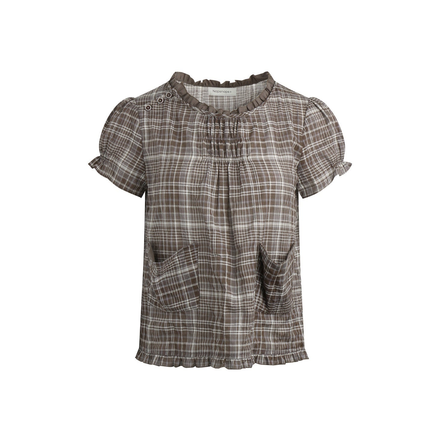 NAPSNAPS_Checked_Asymmetric_Placket_Ruffle_Women&
