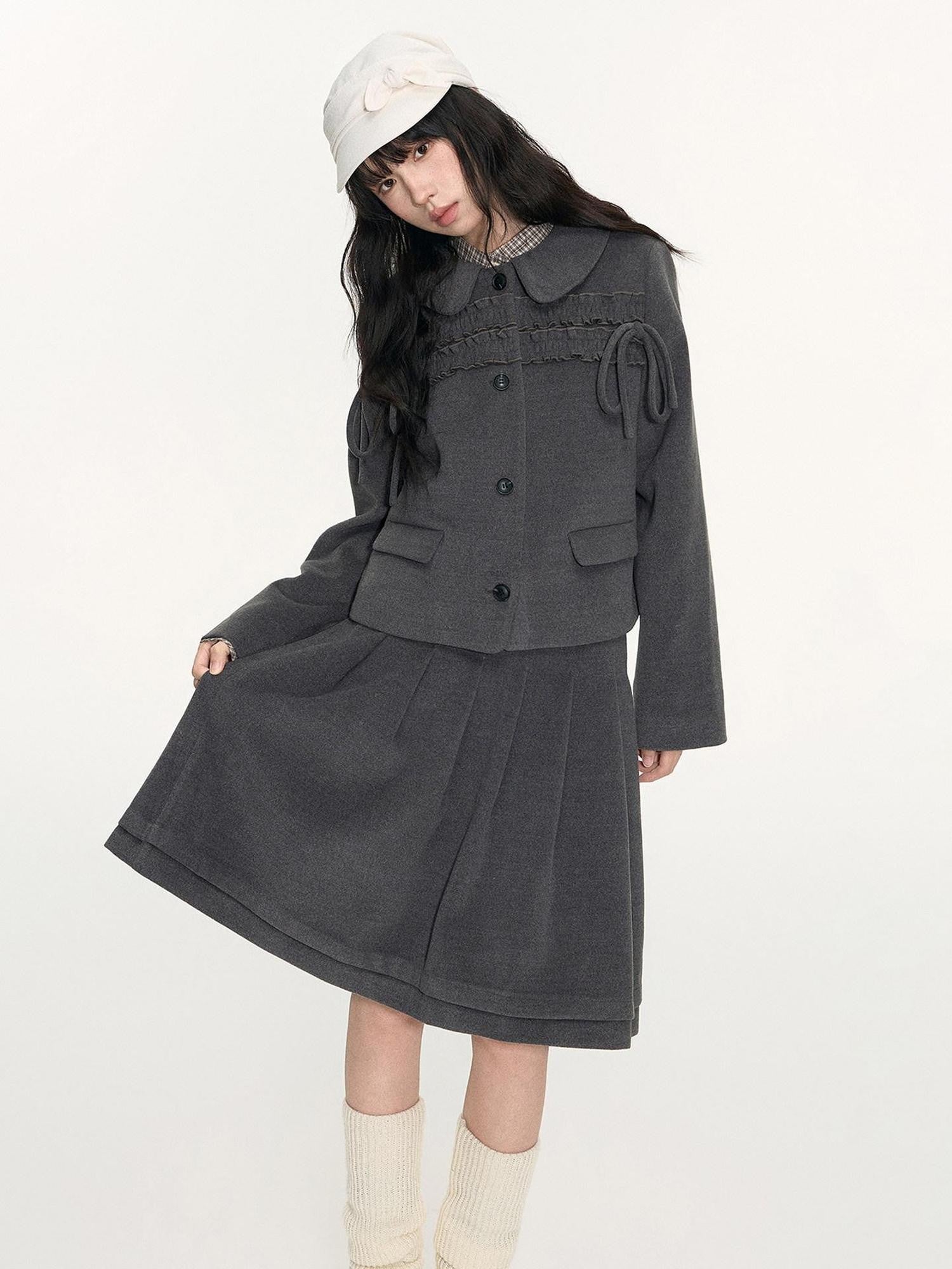 NAPSNAPS College Ruffled Pleated Women&