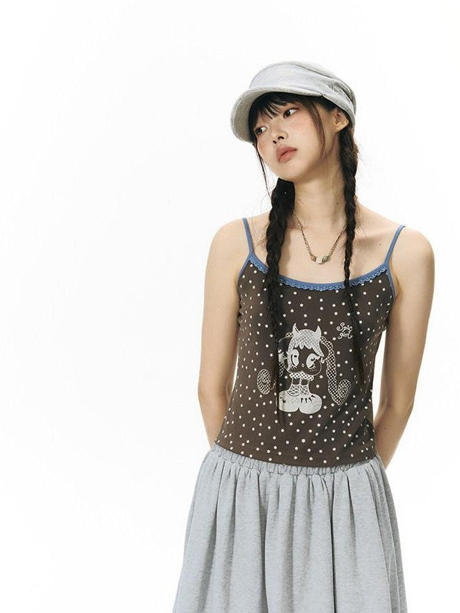 NAPSNAPS Colorblock Allover Print Round Neck Cropped Women&