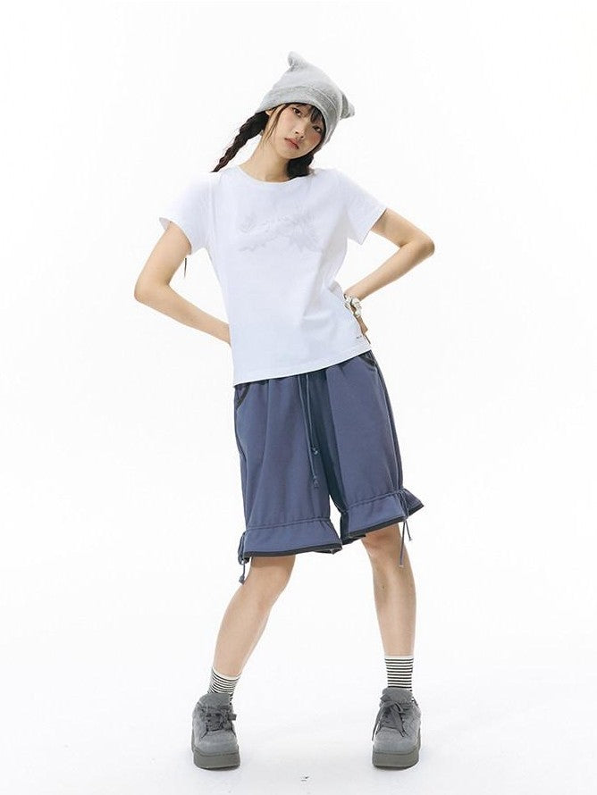 NAPSNAPS Colorblock Panel Drawstring Elastic Waist Women&