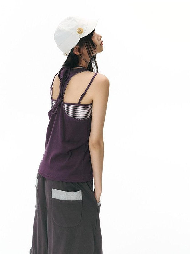 NAPSNAPS Colorblock Panel Drawstring Elastic Waist Women&