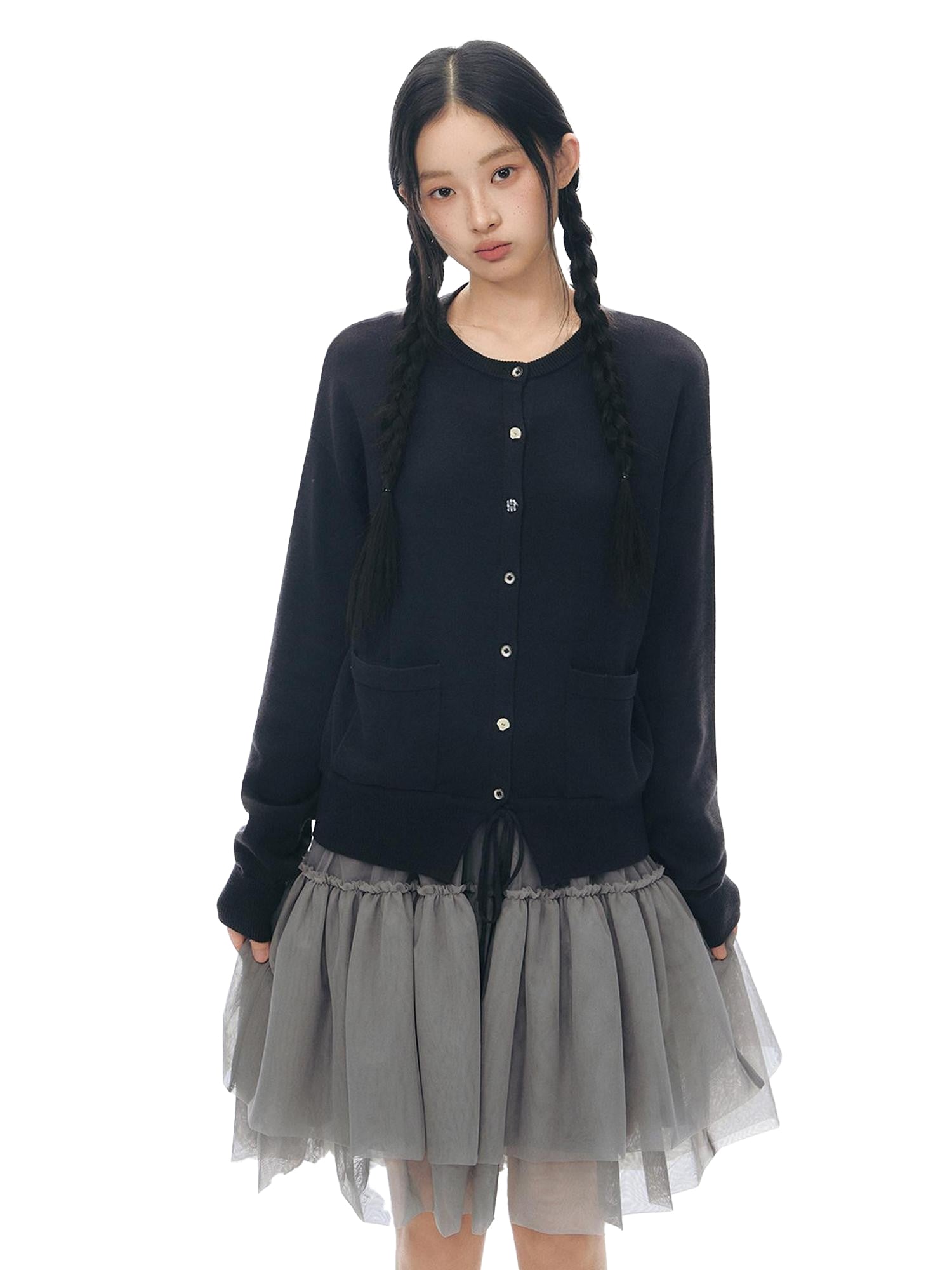 NAPSNAPS Cropped Drawstring Relaxed Knit Women&
