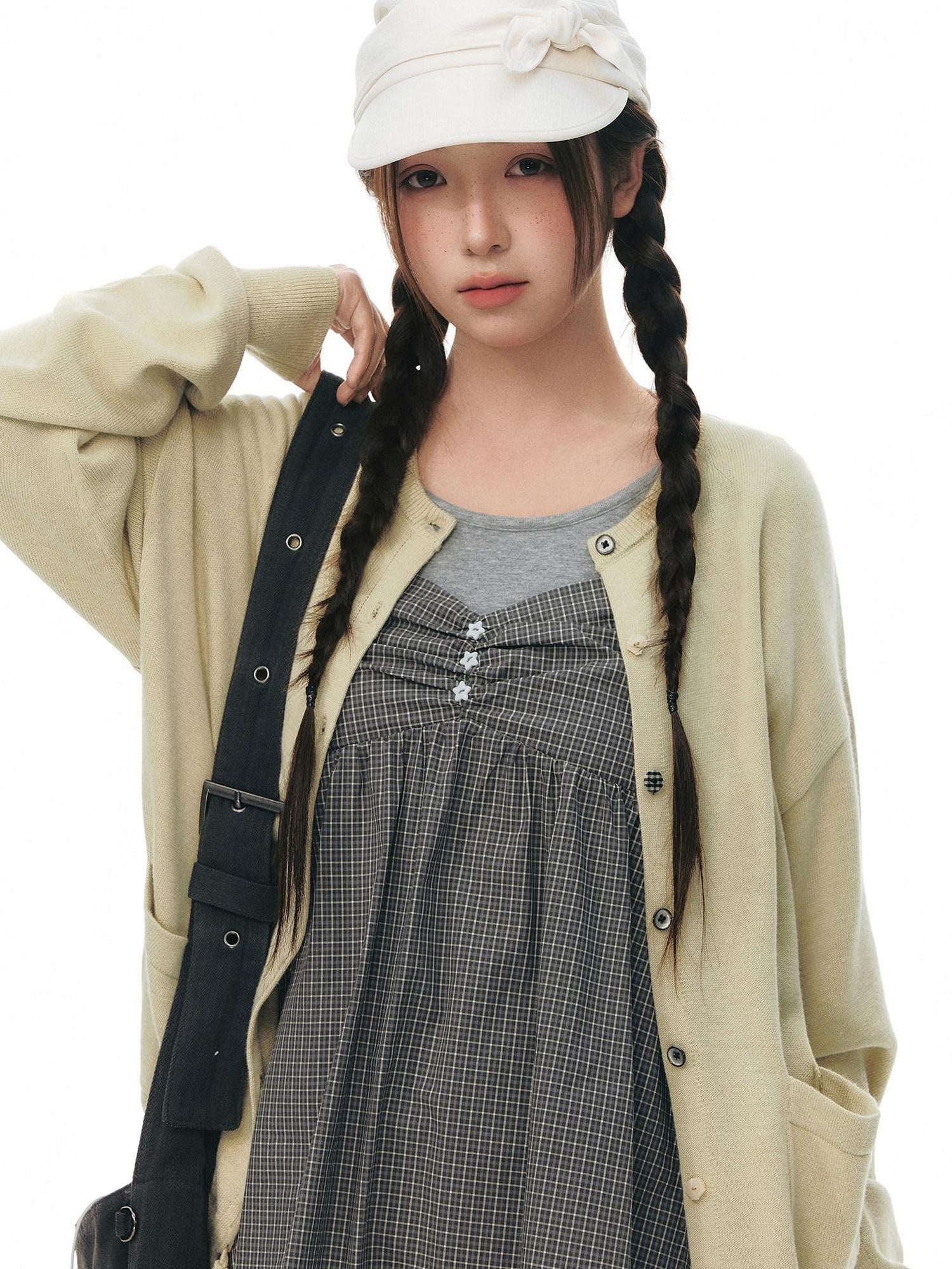 NAPSNAPS Cropped Drawstring Relaxed Knit Women&