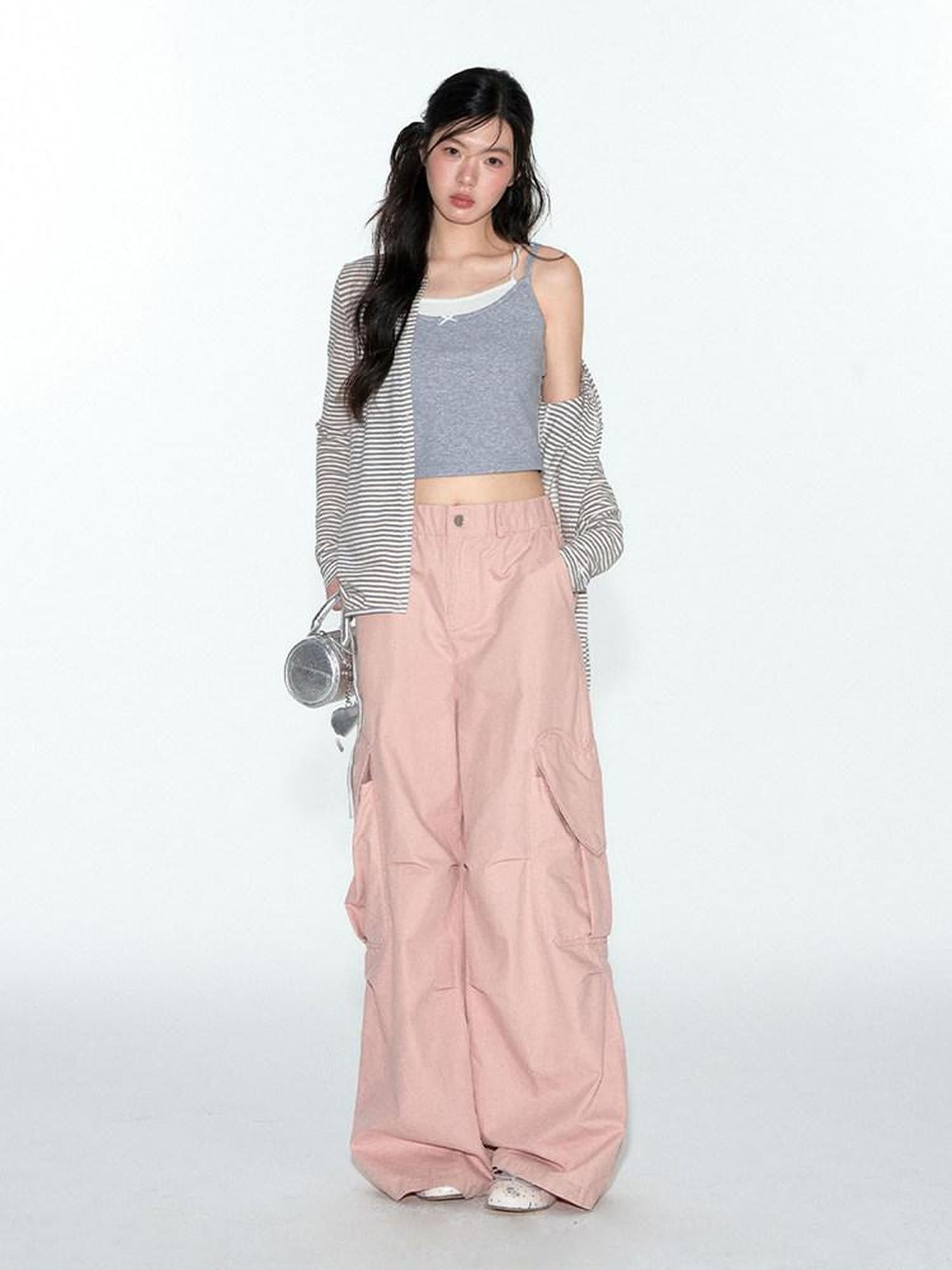 NAPSNAPS Cropped Lace Trim Faux Two Piece Spliced Slim Fit Women&