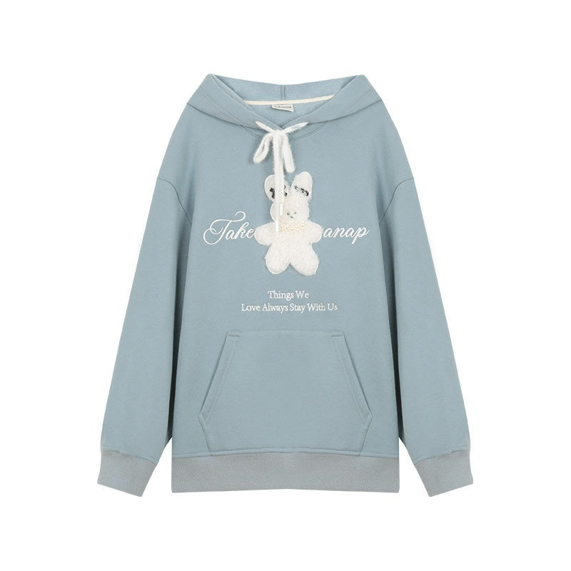NAPSNAPS_Cute_Rabbit_Applique_Fleece_Kangaroo_Pocket_Women&