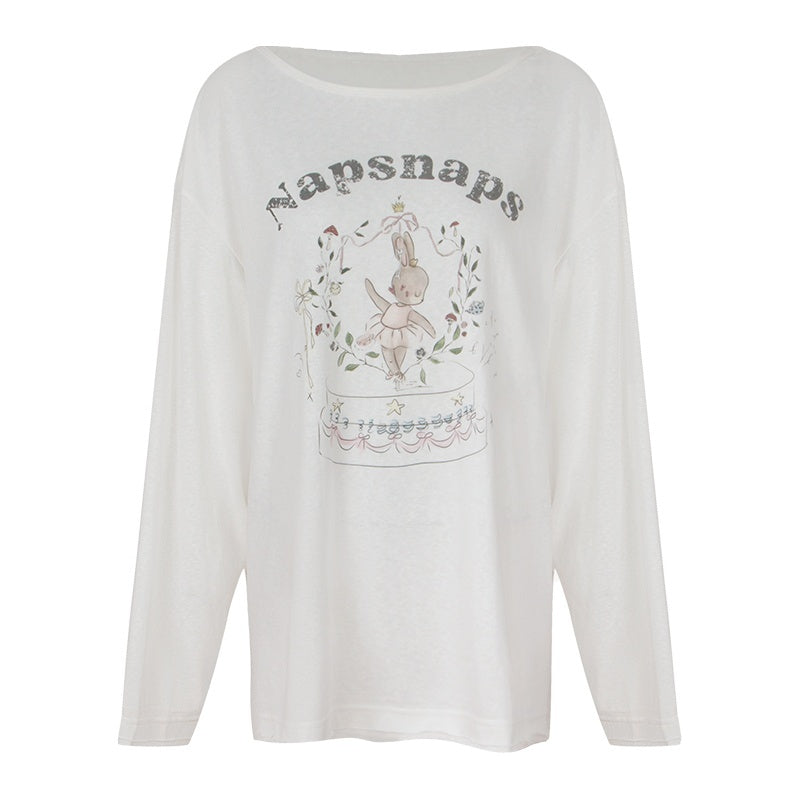 NAPSNAPS_Cute_Rabbit_Print_Loose_Crewneck_Women&