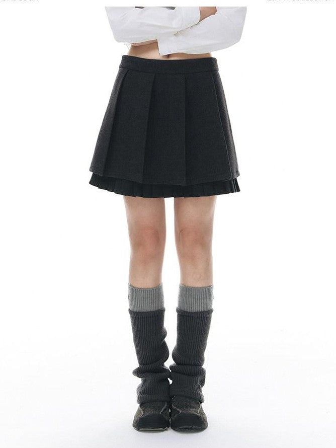 NAPSNAPS Dark Gray Ruffle Hem Patchwork College Women&