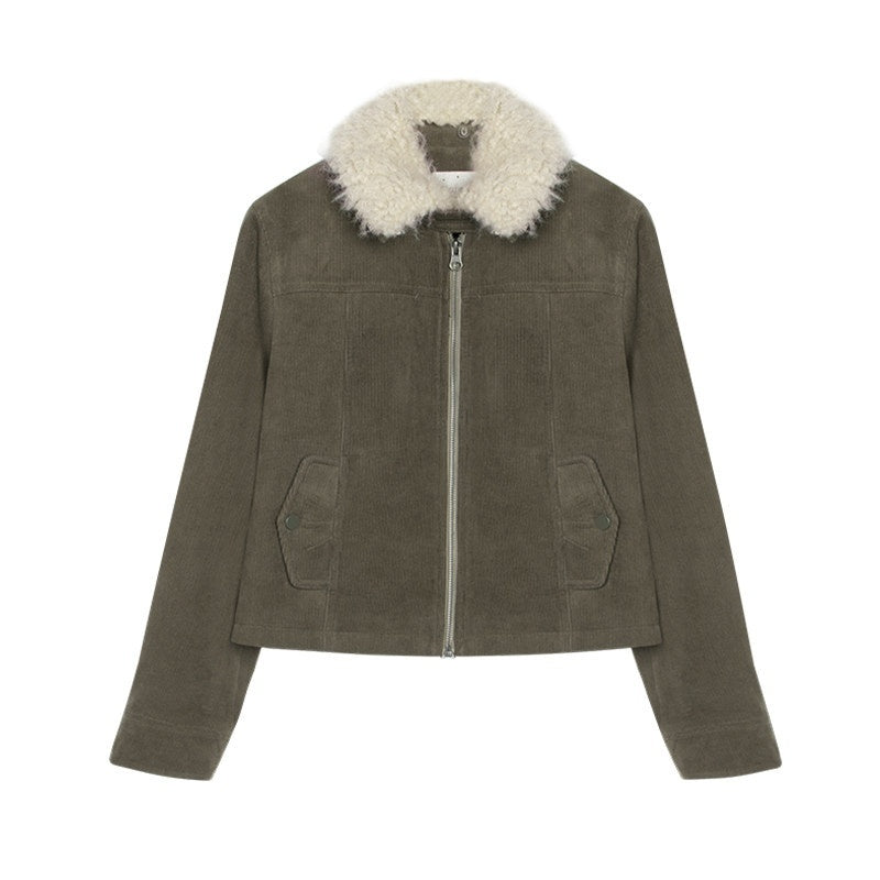 NAPSNAPS_Detachable_Fur_Collar_Patchwork_Zipper_Women&