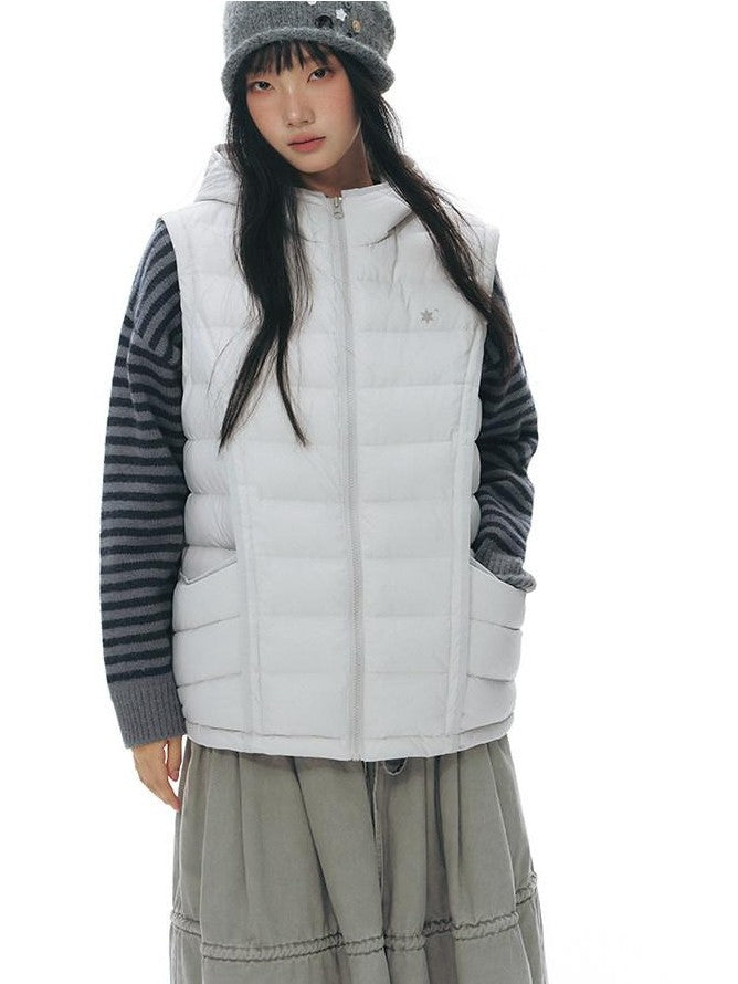 NAPSNAPS Detachable Sleeve Hooded Ribbed Women&