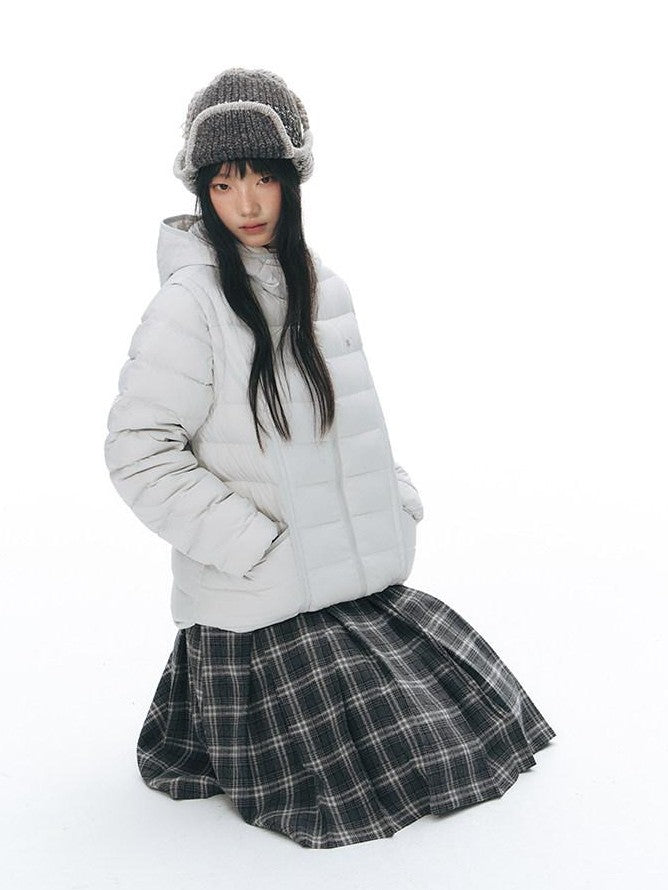 NAPSNAPS Detachable Sleeve Hooded Ribbed Women&