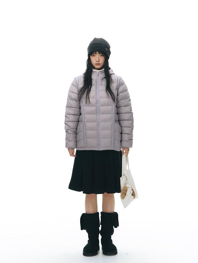NAPSNAPS Detachable Sleeve Hooded Ribbed Women&