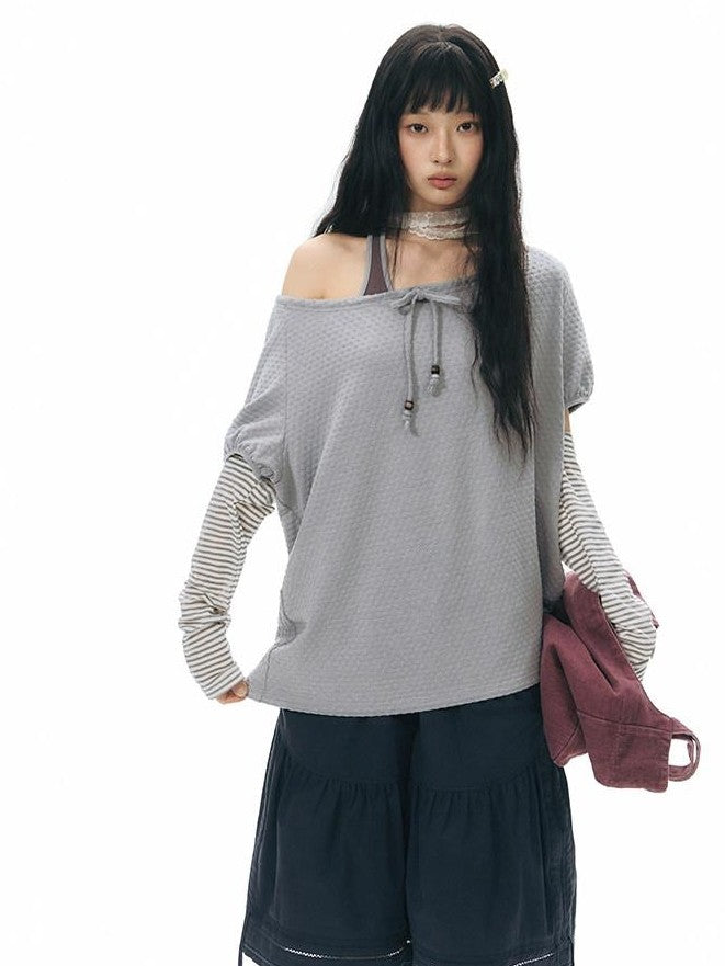 NAPSNAPS Detachable Sleeves Drawstring Women&