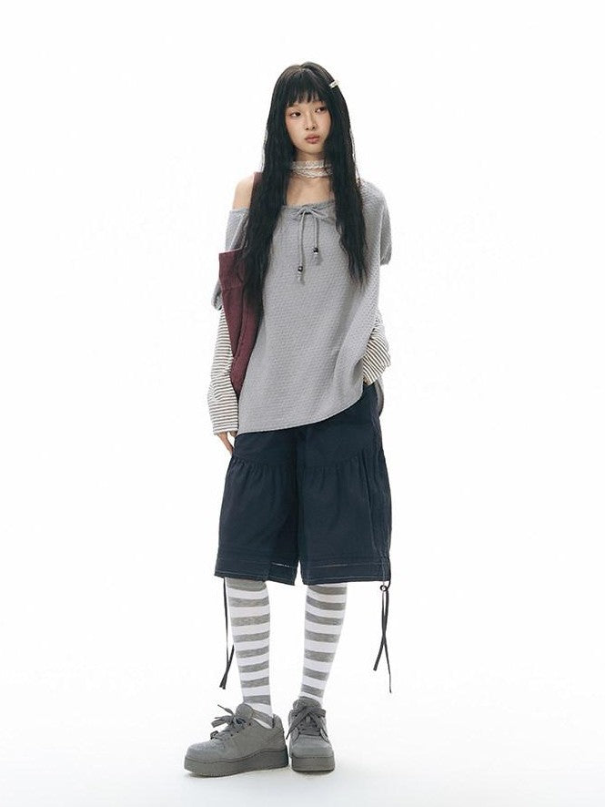 NAPSNAPS Detachable Sleeves Drawstring Women&
