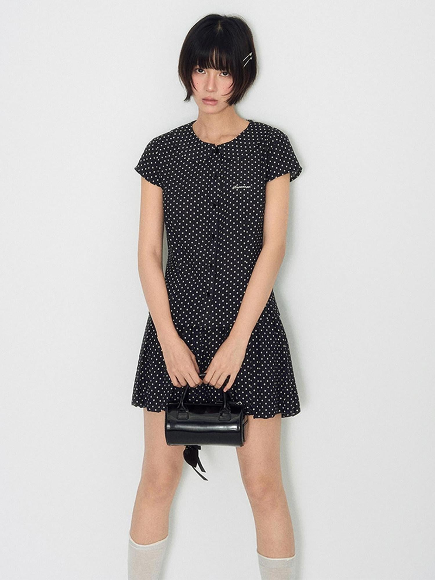 NAPSNAPS Doll Collar Embroidered Polka Dot Women&