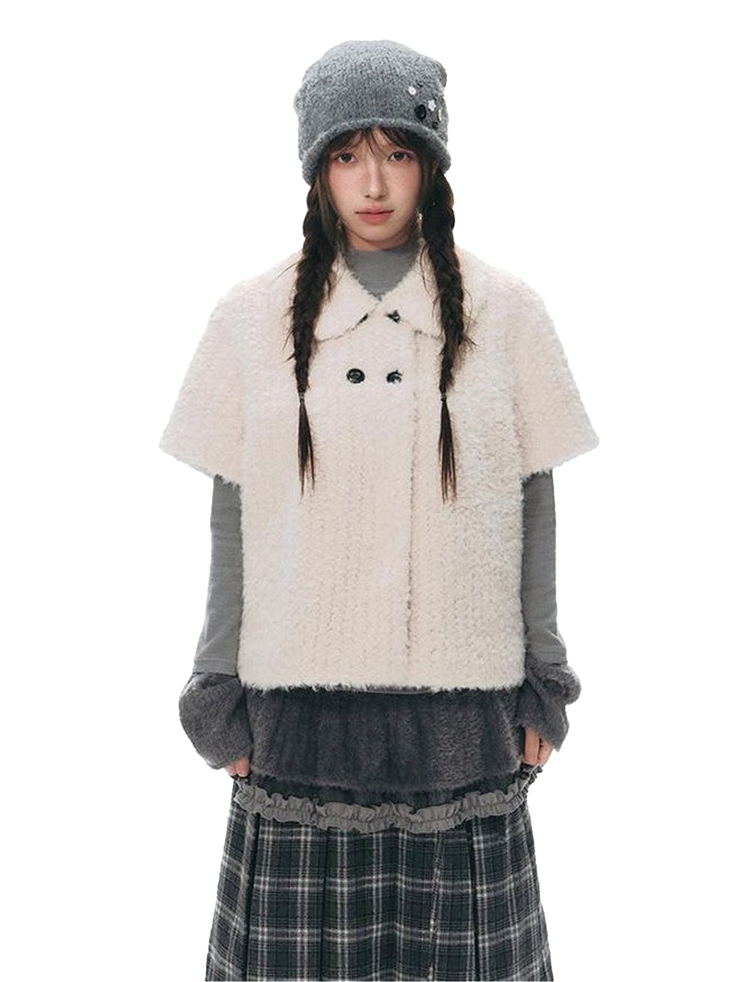 NAPSNAPS Doll Collar Patchwork Women&