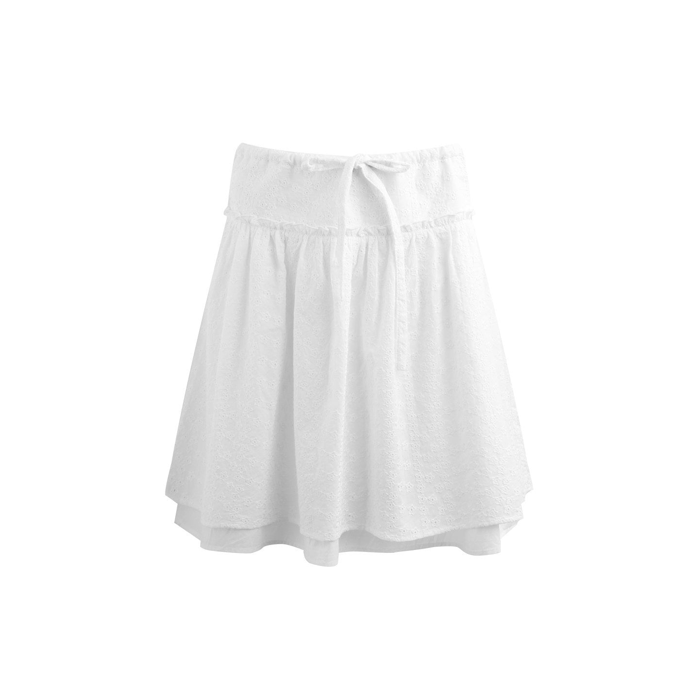 NAPSNAPS_Double_Layer_Pleated_Drawstring_A_Line_Women&