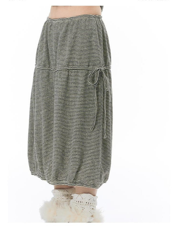 NAPSNAPS Drawstring Split Loose Fit Cotton Women&