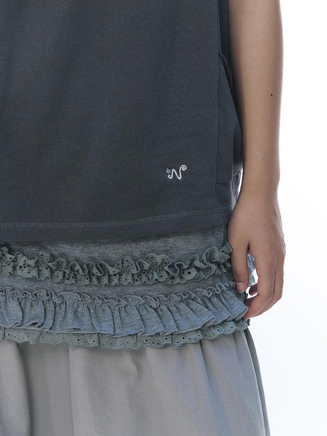 NAPSNAPS Embroidered Drawstring Raglan Sleeve Pocket Women&