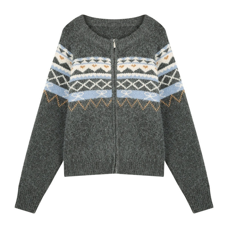 NAPSNAPS_Fair_Isle_Jacquard_Round_Neck_Zipper_Knitted_Women&