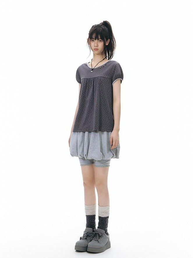 NAPSNAPS Faux Two Piece Bubble Skirt Knit Women&