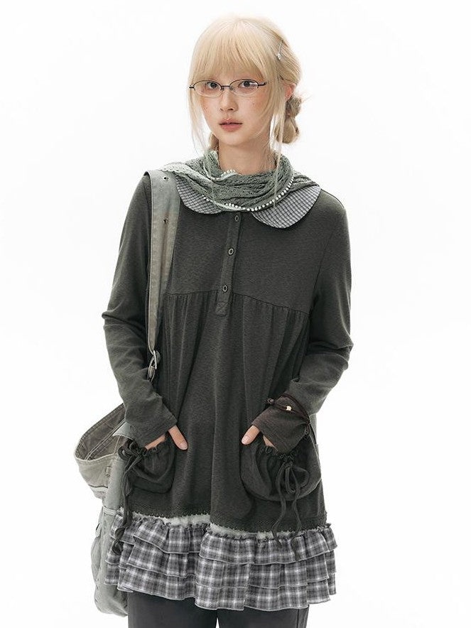 NAPSNAPS Girlish Patchwork Knit A Line Sleeveless Women&