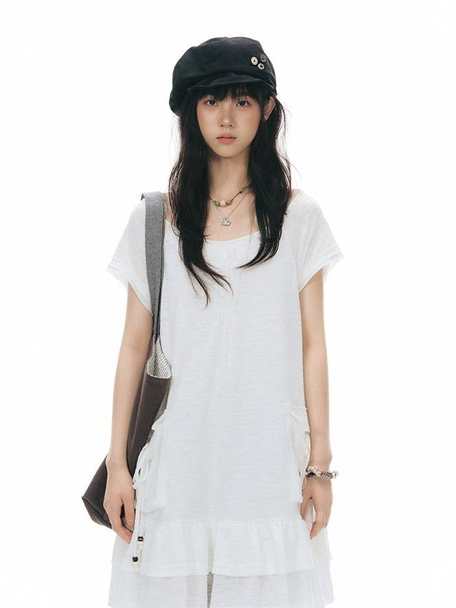 NAPSNAPS Girly Big Pocket One Shoulder Knit Women&