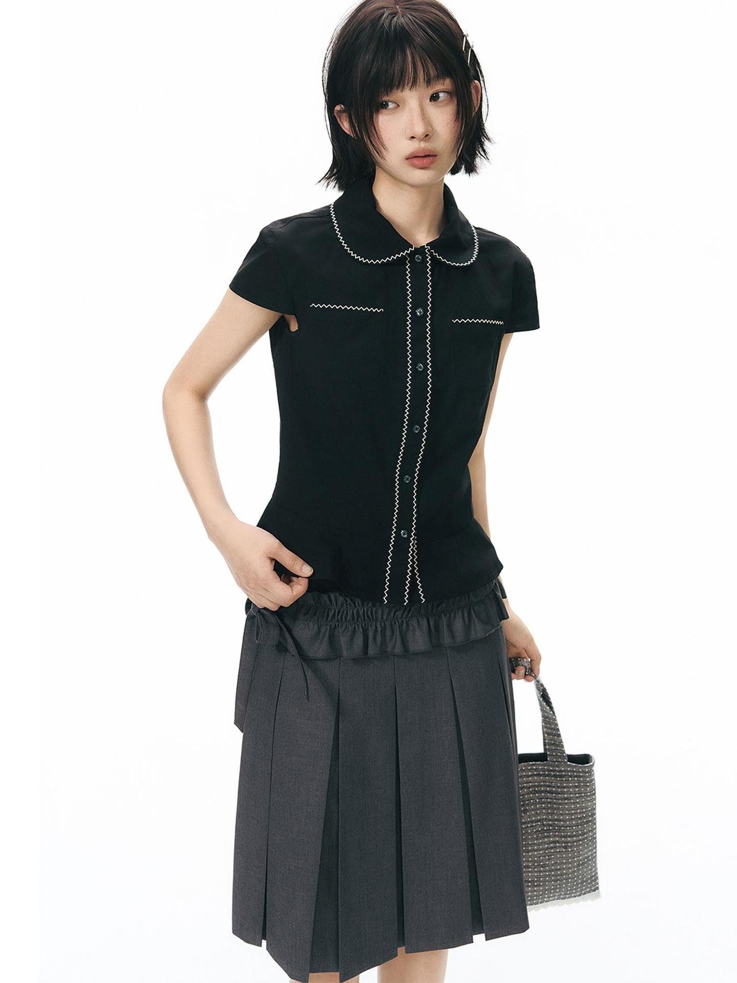 NAPSNAPS Gray Detachable Waist Belt Tie A Line Women&
