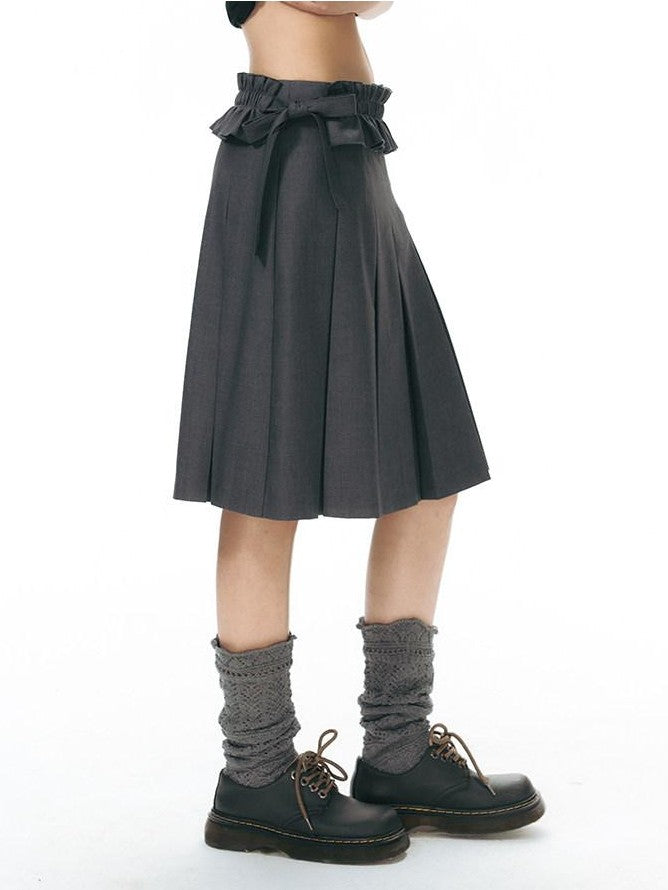 NAPSNAPS Gray Detachable Waist Belt Tie A Line Women&