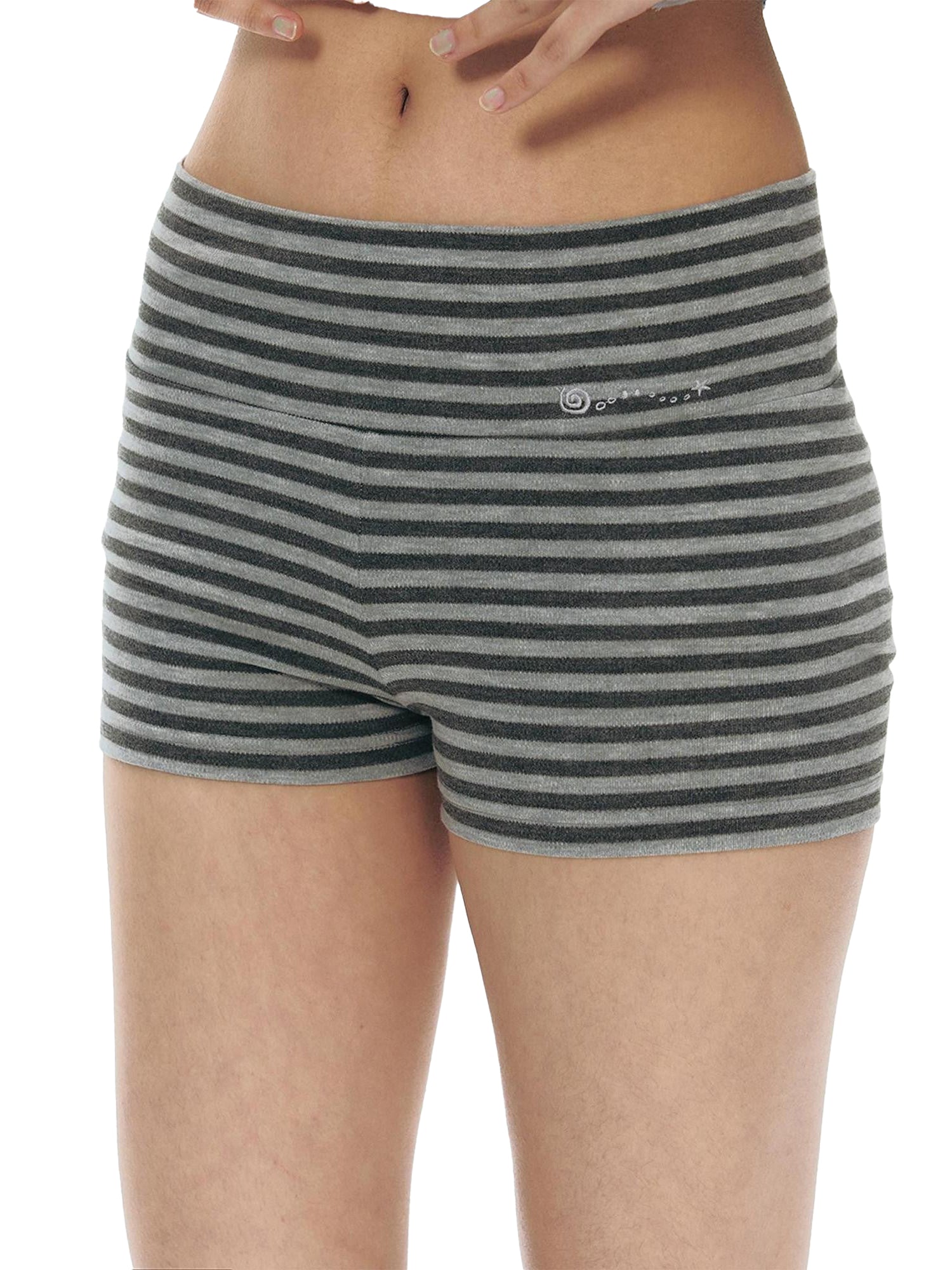 NAPSNAPS Gray Striped Embroidered Knit Women&