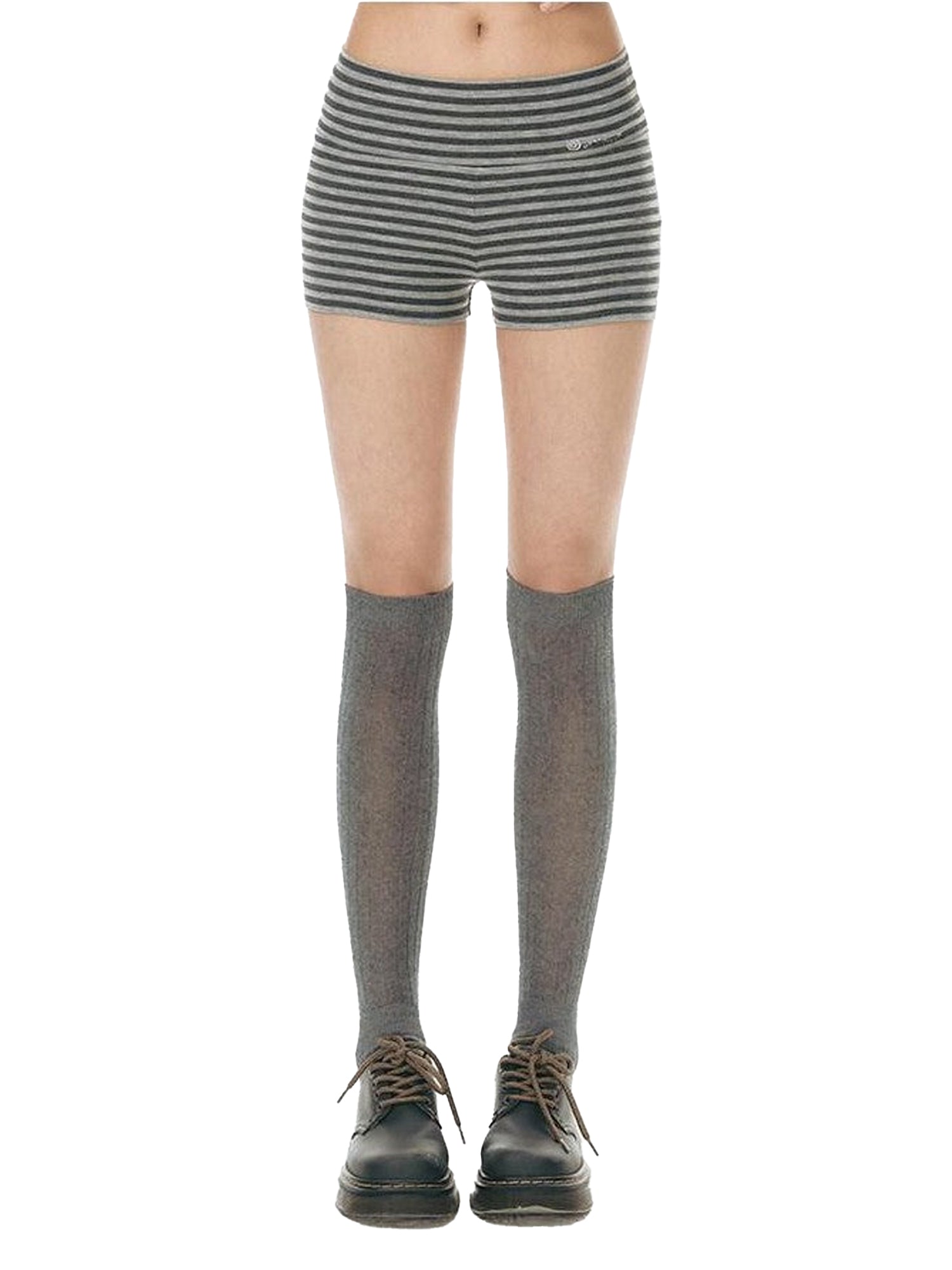 NAPSNAPS Gray Striped Embroidered Knit Women&